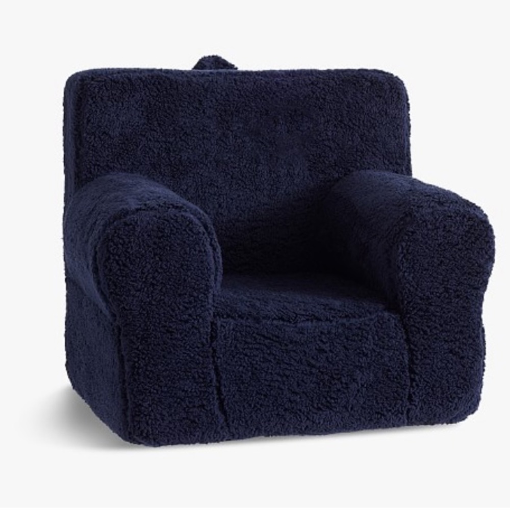 Navy Cozy Sherpa Anywhere Chair - Slipcover ONLY - Personalized with “MAX”